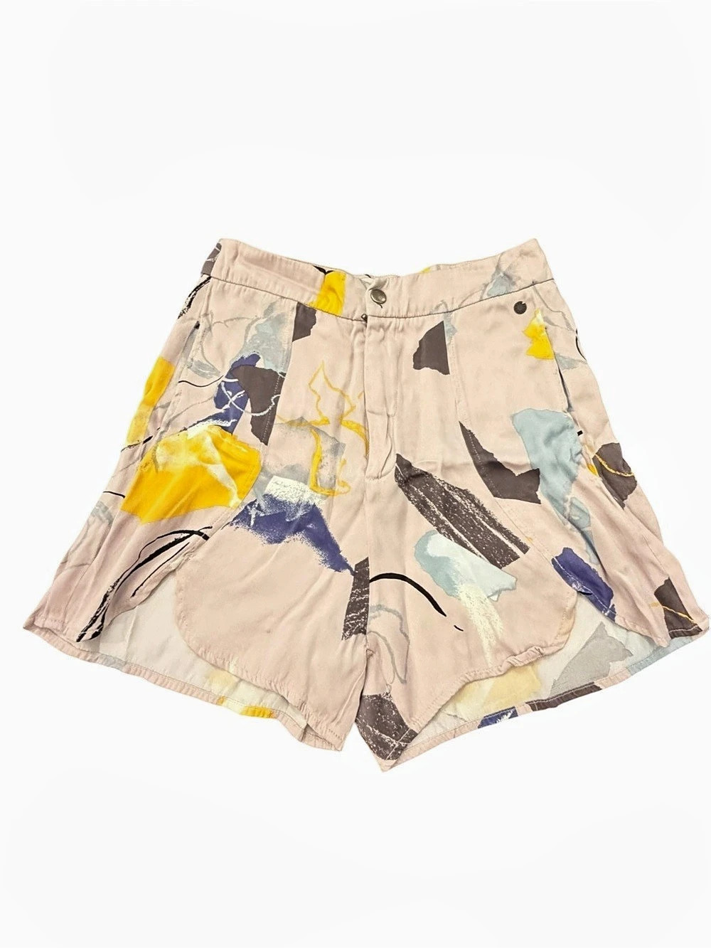 Numph Colorful Womens Shorts Size 36 / US 4 Unique Artistic Flowy Playful Retro